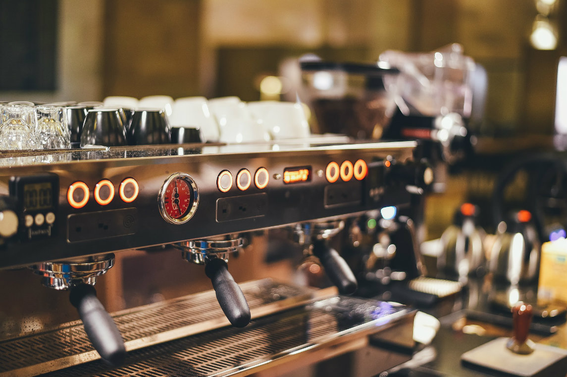 espresso machine in a coffee shop